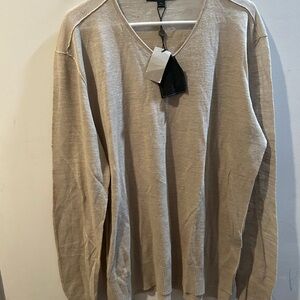 John Varvatos Light Beige V-Neck Sweater